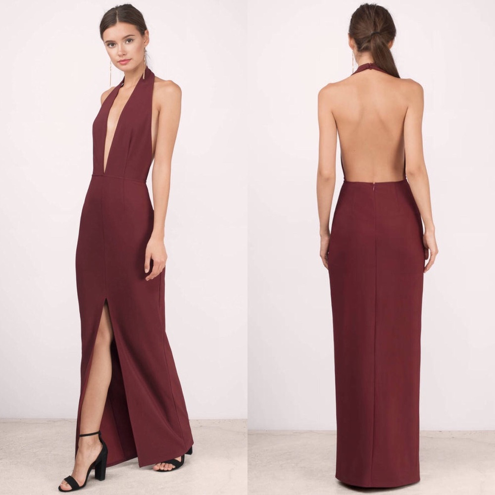 Tobi Deep Plunge Maxi Dress